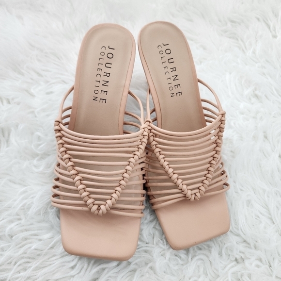 Journee Collection Shoes - JOURNEE COLLECTION SASKIA HEELED SANDALS. NUDE. Size 6.5. New. -Rock the bold